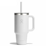 32 oz Travel Tumbler Clear Lid - White