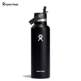 Hydro Flask 21Oz Black Standard Mouth Straw Cap