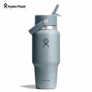 Hydro Flask Wide Mouth Flex Straw Cap Travel Bottle 24 oz Shale Gray