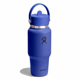Hydro Flask Wide Mouth Flex Straw Cap Travel Bottle 24 oz Capri Blue