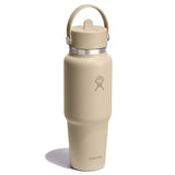 Hydro Flask Wide Mouth Flex Straw Cap Travel Bottle 32 oz Tonal Oat