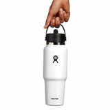 Hydro Flask Wide Mouth Straw Cap Travel Bottle 32 oz WHITE