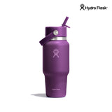 Hydro Flask Wide Mouth Flex Straw Cap Travel Bottle 24 oz Beachplum Purple
