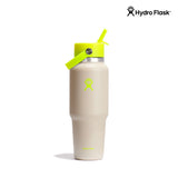 Hydro Flask Wide Mouth Flex Straw Cap Travel Bottle 32 oz Oat Neon Yellow