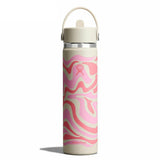 24 oz Wide Mouth with Flex Straw Cap - Callie Pink
