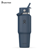 Hydro Flask Wide Mouth Flex Straw Cap Travel Bottle 32 oz Harbor Blue