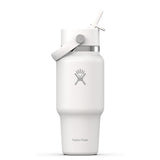 24 oz Wide Mouth Travel Bottle with Flex Straw Cap - Tonal White